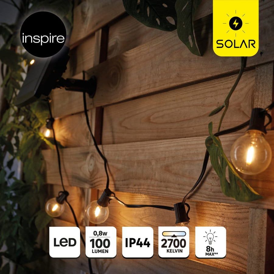 SOLAR GARLAND ELAO BLACK 8MT LED 12W WARM LIGHT IP44