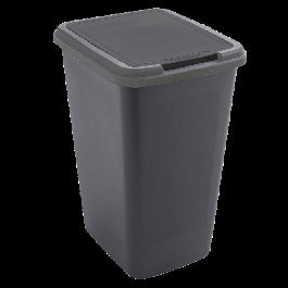 50Lt- DELINIA DUSTBIN - SWING BLACK - PLASTIC