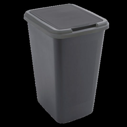 50Lt- DELINIA DUSTBIN - SWING BLACK - PLASTIC