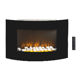 WALL MOUNTED ELECTRIC FIREPLACE FONT 4 2 POWER 1/2 KW WITH 24H TIMER
