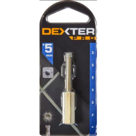 DIAMOND DRILL BIT FOR STONEWARE TILES DEXTER PRO DIAM 5 MM, LENGTH 55 MM, HEXAGON SOCKET