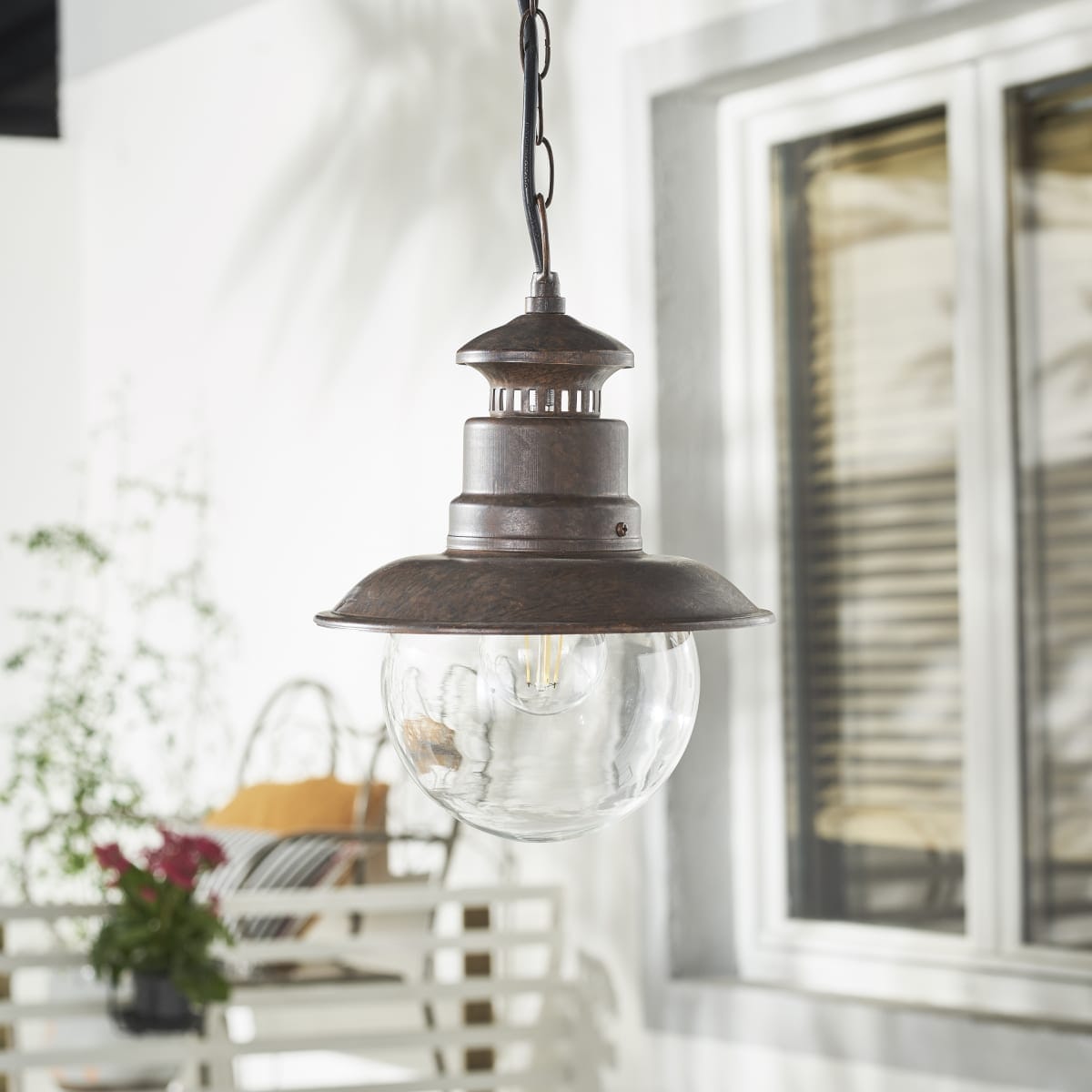 Bricocenter MARINA RUST STEEL CHANDELIER D21.5 H90 CM E27=60W IP44