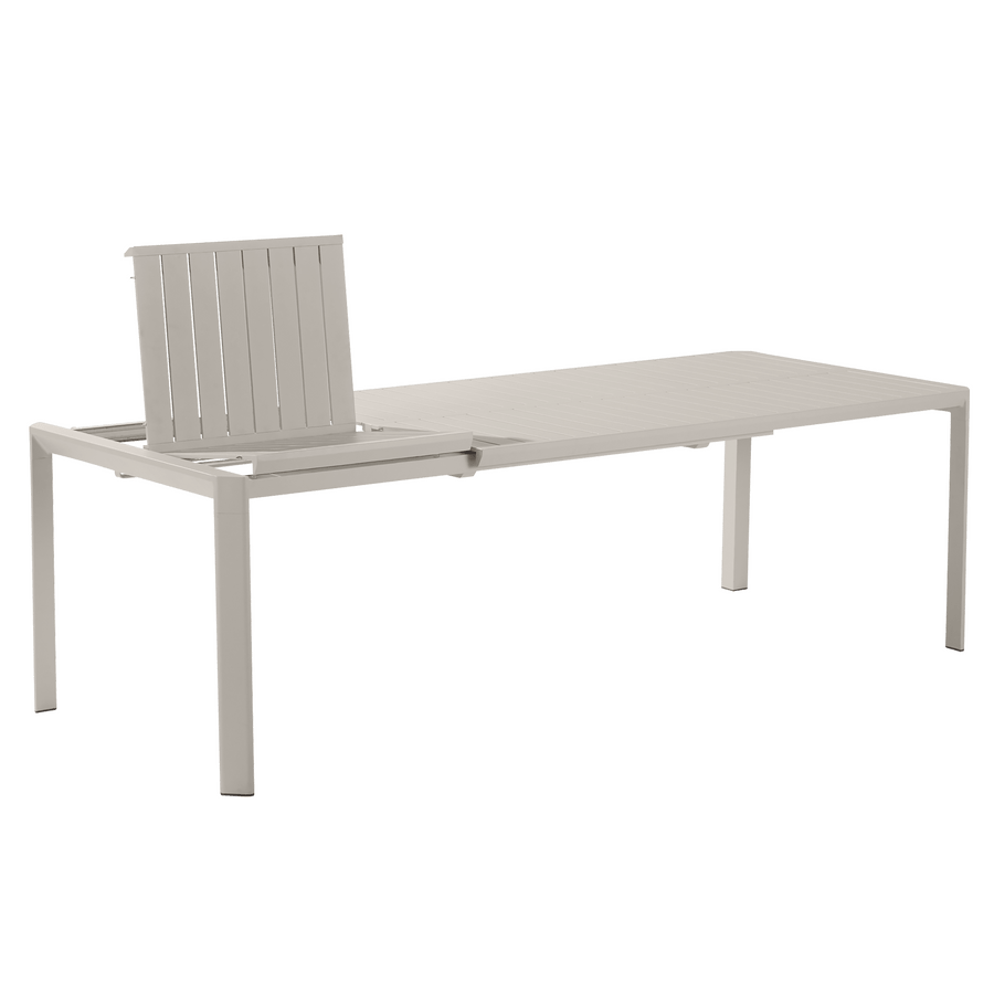 Idaho Naterial extendable table, all-aluminium, 180/240 x 100 cm, beige