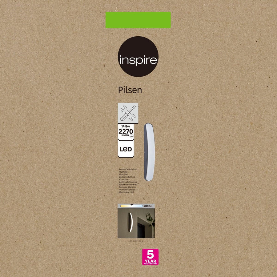 Bricocenter WALL LIGHT PILSEN ALUMINIUM GREY 4X5XH30CM LED 2300LM NATURAL LIGHT IP44