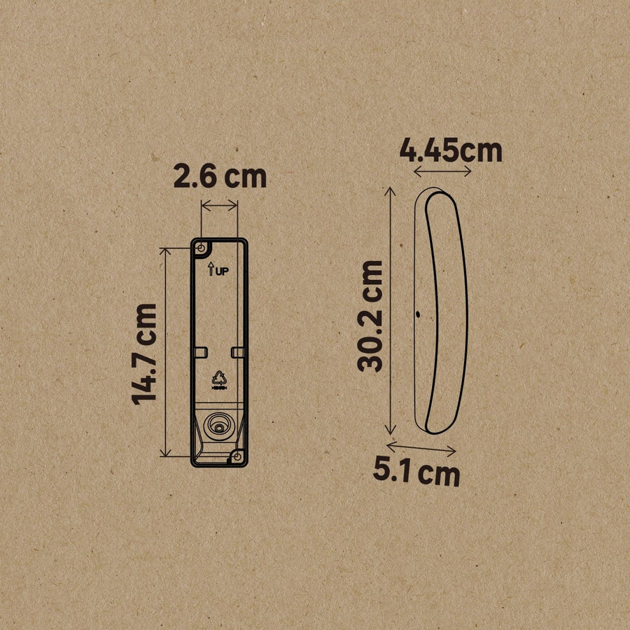 Bricocenter WALL LIGHT PILSEN ALUMINIUM GREY 4X5XH30CM LED 2300LM NATURAL LIGHT IP44