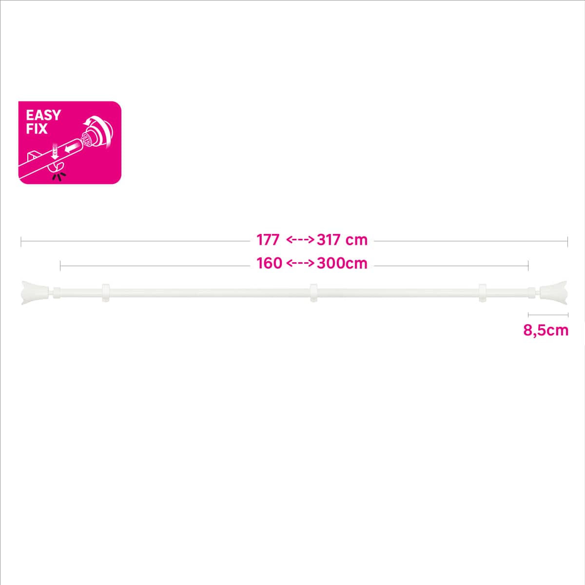 Bricocenter WHITE METAL FLOWER RELAY KIT 160-300 CM D16/19