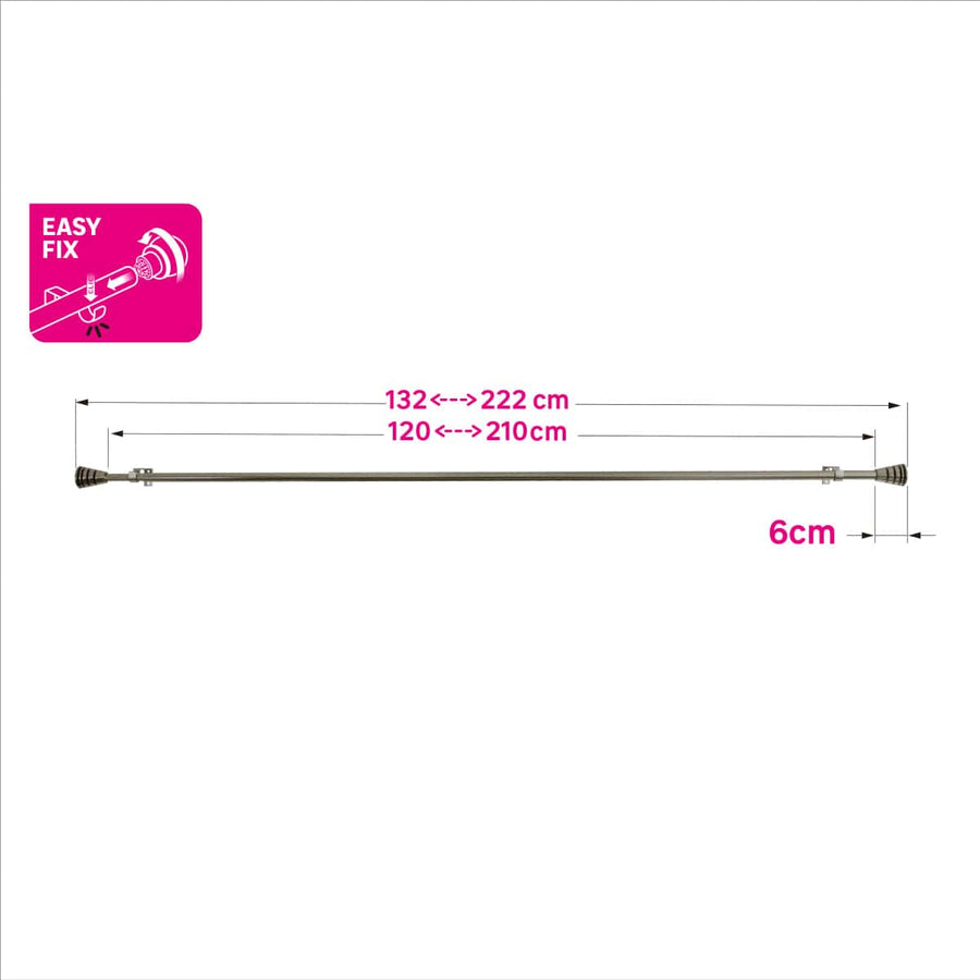 Bricocenter RIOGA KIT ASPYRAL METAL NICKEL 120-210CM D16/19