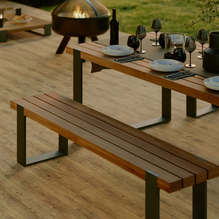 Bricocenter BERMEO NATERIAL BENCH 180X40X45 ALUMINUM TEAK