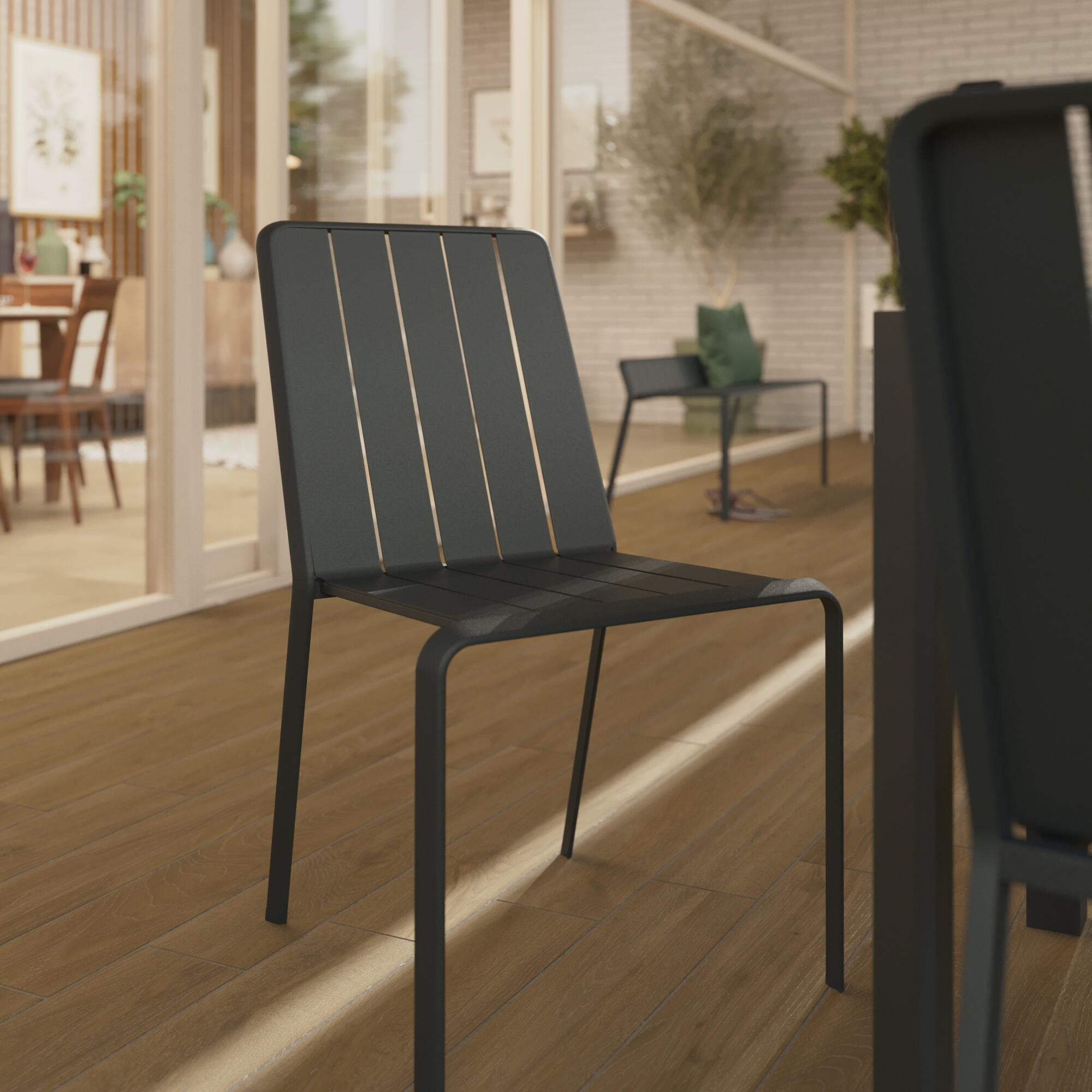 Naterial Idaho full aluminium dining chair in anthracite