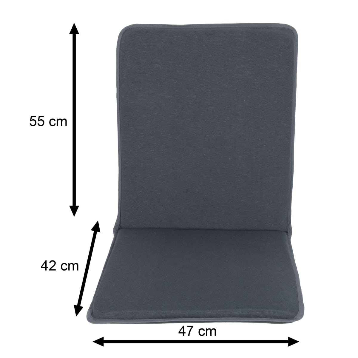 Bricocenter PARIS NATERIAL CHAIR CUSHION 97X47X3 ANTHRACITE