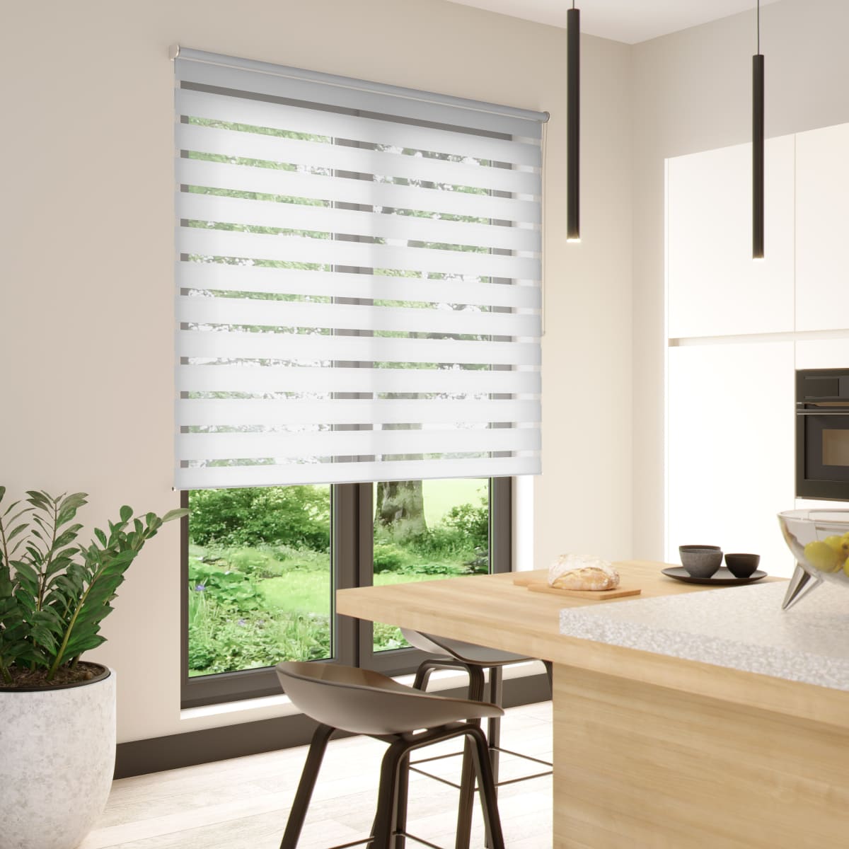 BOLERO ROLLER BLIND NIGHT&amp;DAY WHITE 120X250CM