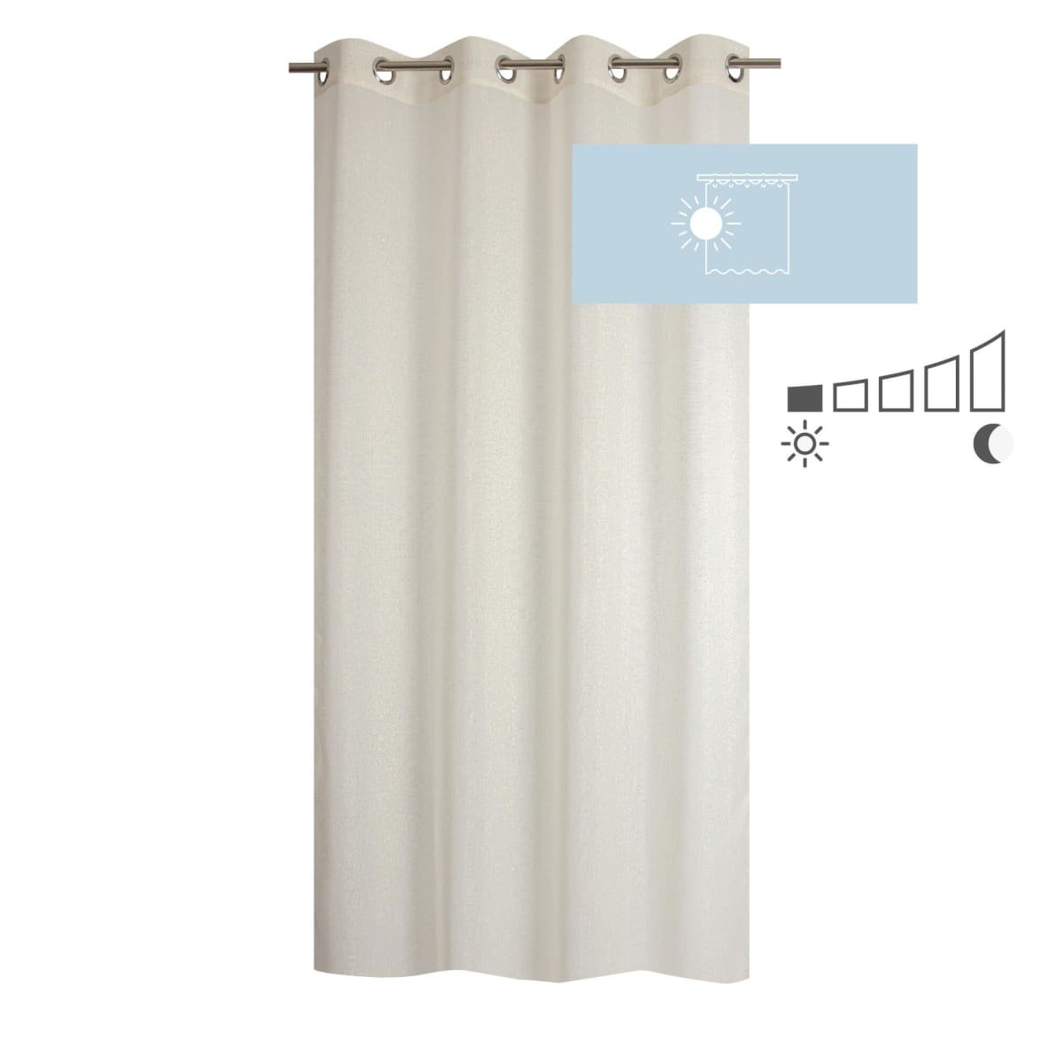 Bricocenter HARLANA CREAM FILTER CURTAIN 140X280 CM WITH EYELETS