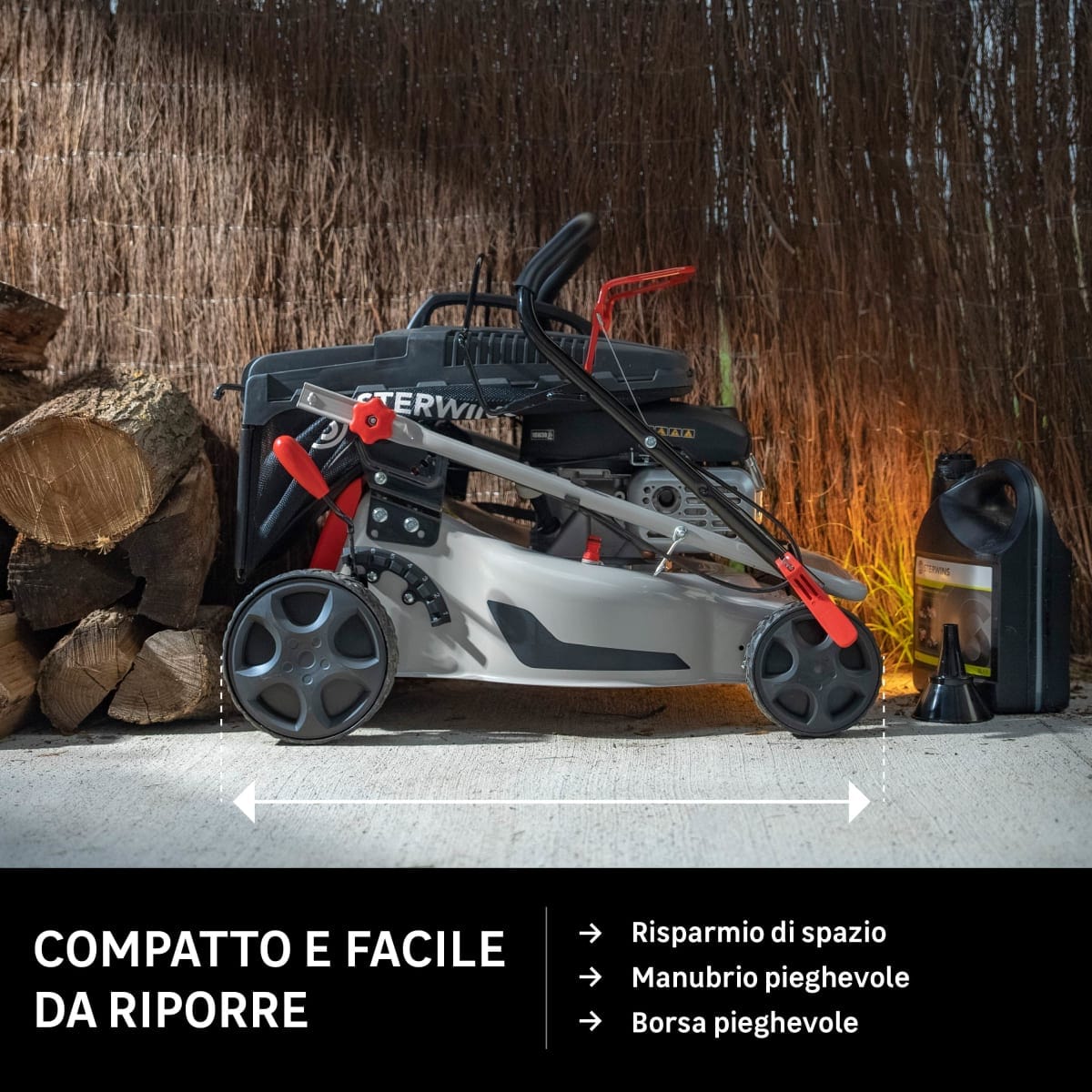 Bricocenter RASAERBA SEMOVENTE A SCOPPIO 132 CC STERWINS MOTORE EURO V TAGLIO 40