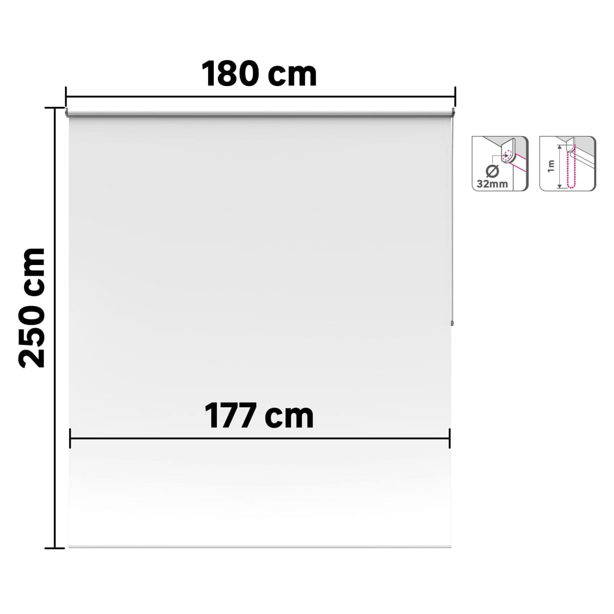 Bricocenter SAMBA WHITE FILTER ROLLER BLIND 180X250CM