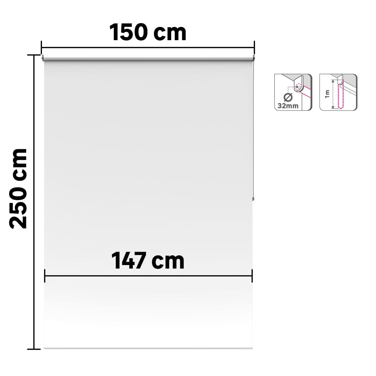 Bricocenter SAMBA WHITE FILTER ROLLER BLIND 150X250CM