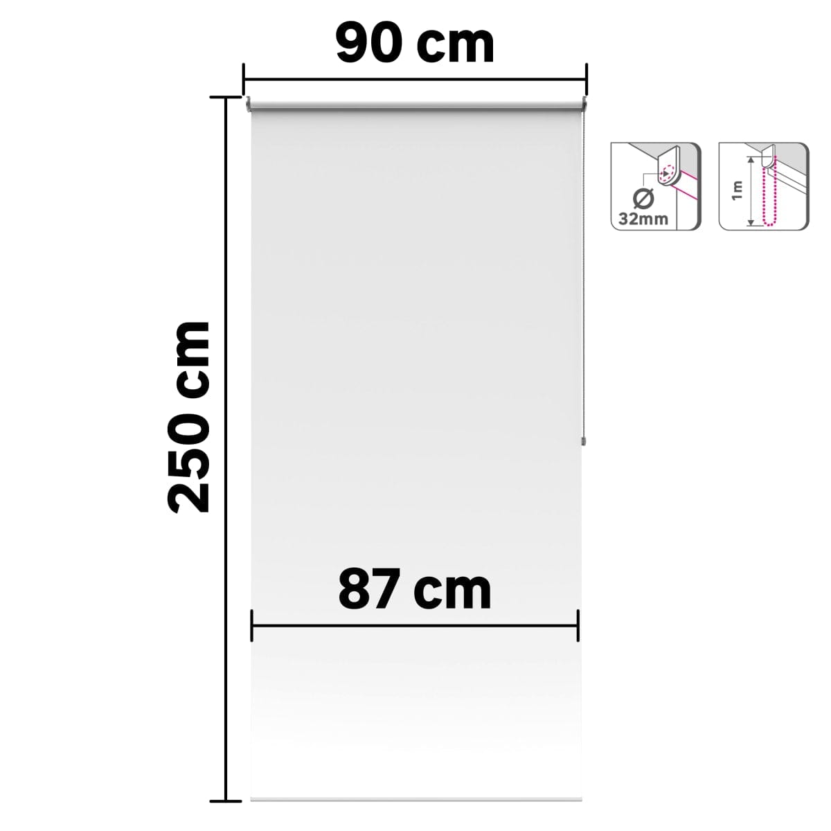 Bricocenter SAMBA WHITE FILTER ROLLER BLIND 90X250CM