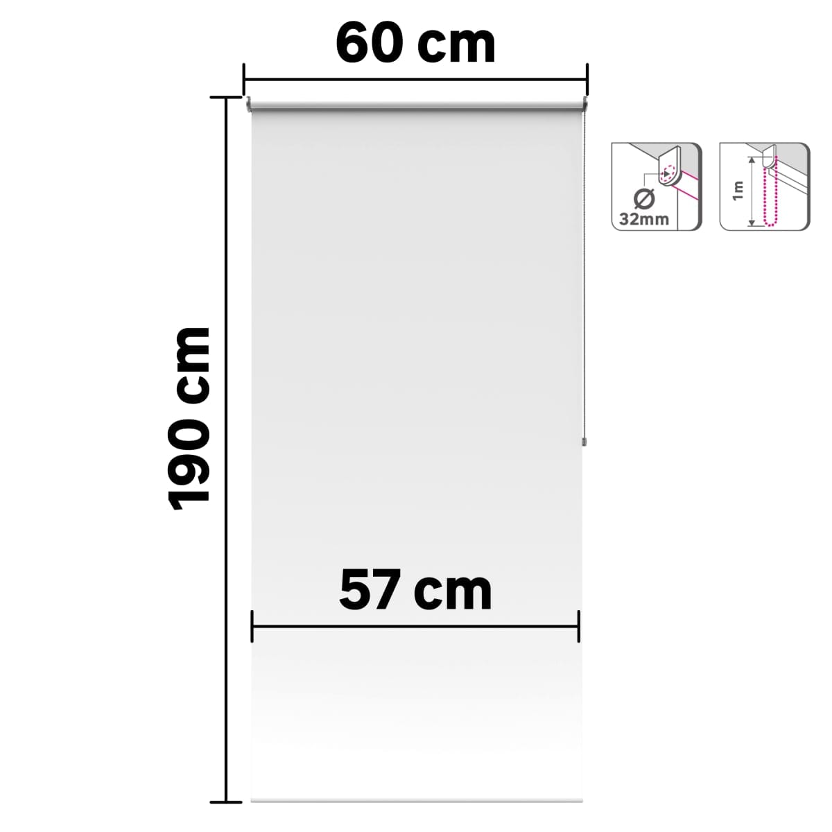 Bricocenter SAMBA WHITE FILTER ROLLER BLIND 60X190CM