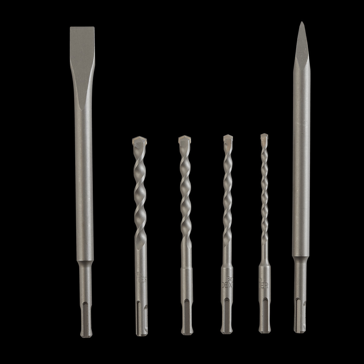 DEXTER CONCRETE DRILL BIT SET, SCAL 6-12MM 6P SDS PLUS CONNECTION