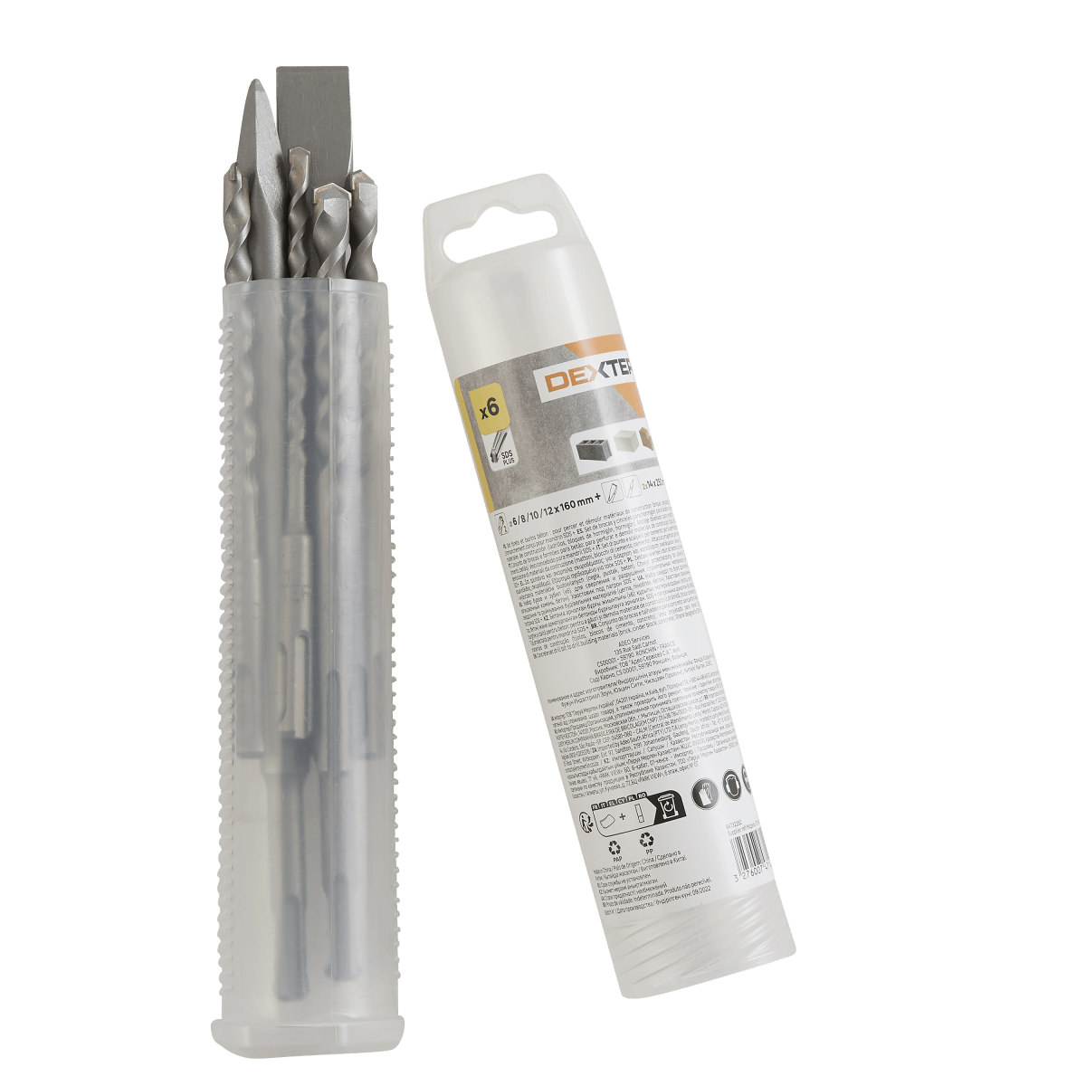 DEXTER CONCRETE DRILL BIT SET, SCAL 6-12MM 6P SDS PLUS CONNECTION