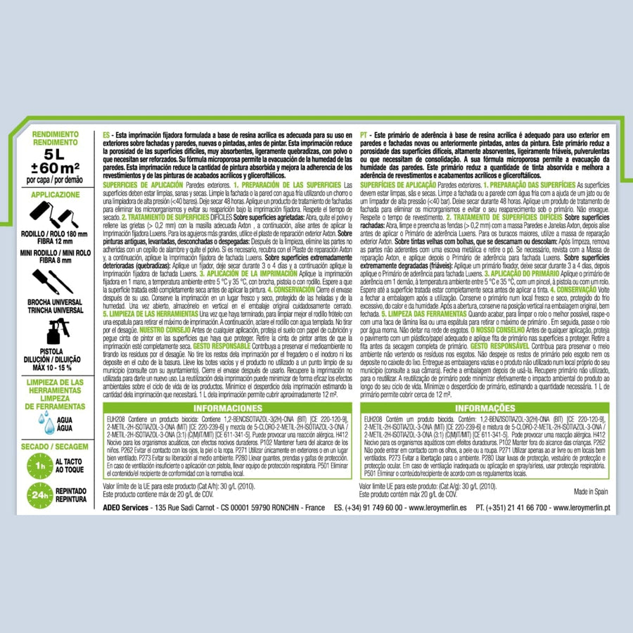 Bricocenter LUXENS OUTDOOR INSULATING FIXATIVE 5LT