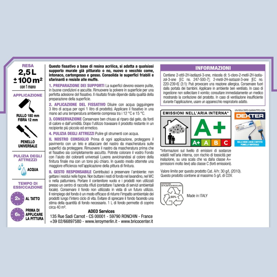 Bricocenter LUXENS ANTI-MOULD FIXATIVE PRIMER 2.5LT