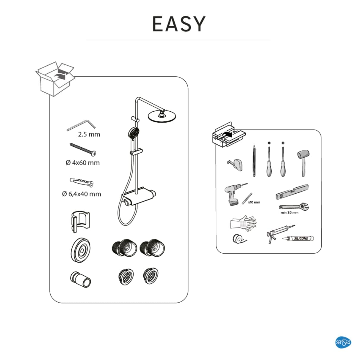 Bricocenter KIT DOCCIA NEW EASY CROMATO CON TERMOSTATICO SENSEA