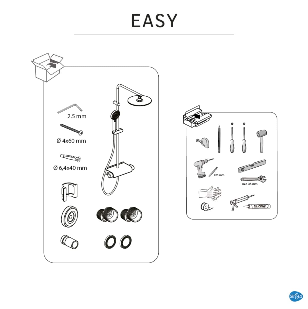 Bricocenter KIT DOCCIA EASY CROMATA CON MISCELATORE SENSEA