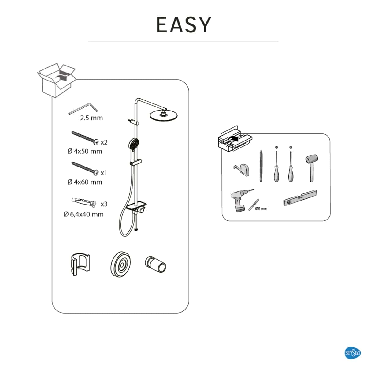 Bricocenter SHOWER KIT NEW EASY CHROME SENSEA