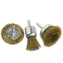 SET 3 STEEL DRILL BRUSHES DIAM2