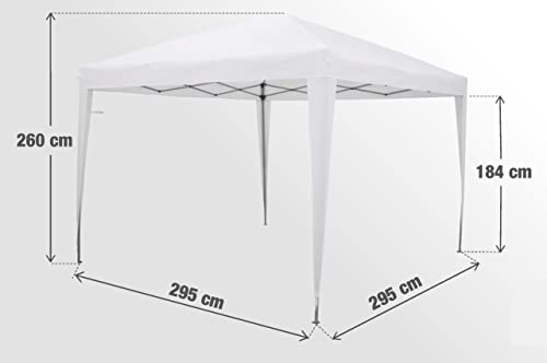 EORI ORIGAMI NATERIAL - Gazebo - Steel and White Polyester Tarp - 2.95x2.95 m