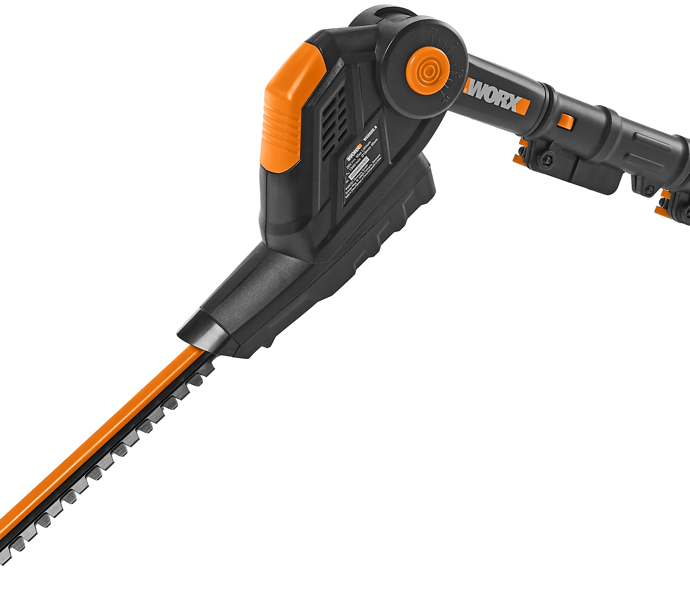 HEDGE TRIMMER WITH EXTENSION 3.6MT BATTERY OPERATED BLADE 45CM BATTERY AND CHARGE NOT INCLUDED