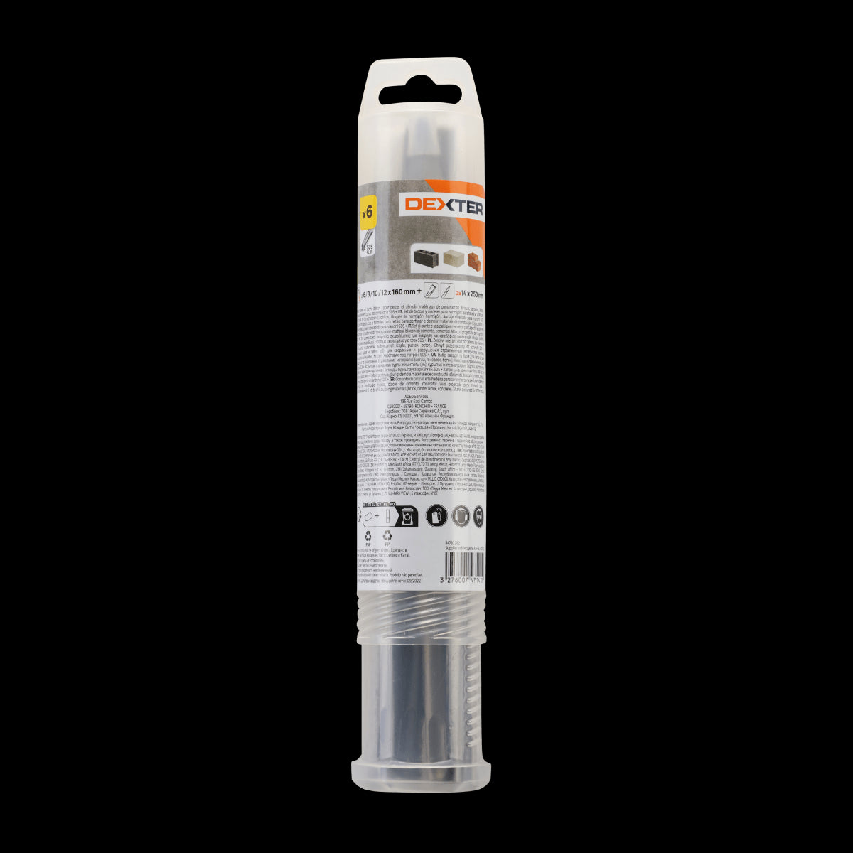 DEXTER CONCRETE DRILL BIT SET, SCAL 6-12MM 6P SDS PLUS CONNECTION
