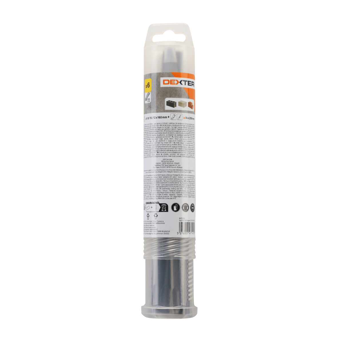 DEXTER CONCRETE DRILL BIT SET, SCAL 6-12MM 6P SDS PLUS CONNECTION