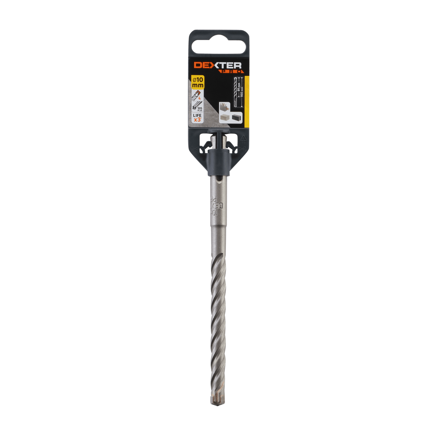 CONCRETE DRILL BIT DEXTER PRO 10X160MM SDS+ CONNECTION