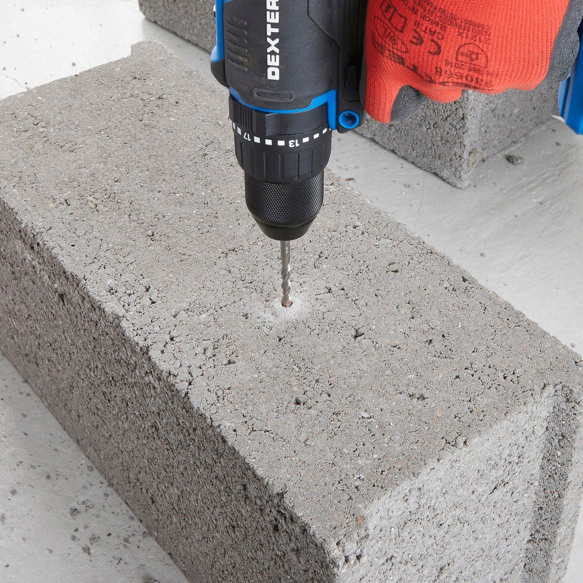 SET 8 DEXTER PRO CONCRETE DRILL BITS DIAM. 4-5-6-8-10 MM, CYLINDRICAL SHANK
