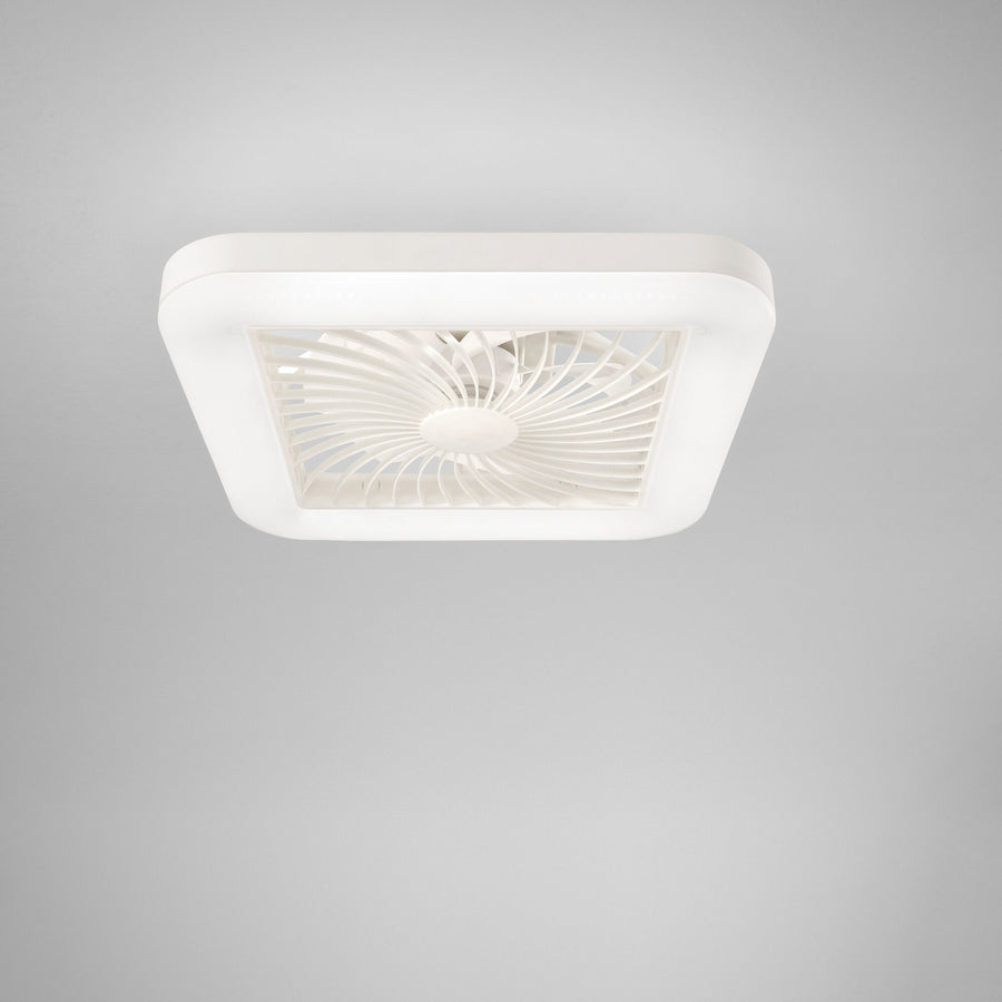 Merak ceiling light with fan, 48x48cm, 40W LED, 5400 lm, CCT RGB, Bluetooth