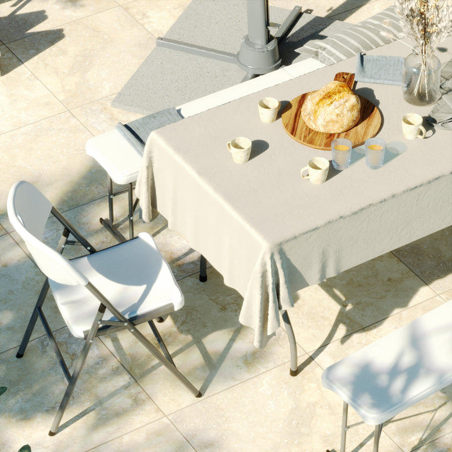 Folo 183x28 beer garden bench in white resin