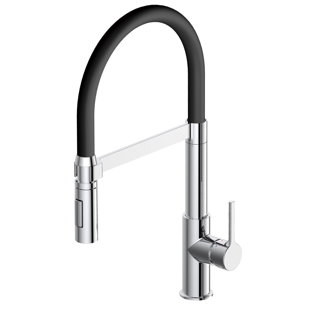 HOLLY MIXER HIGH SPOUT FLEXIBLE SPOUT CHROME/BLACK