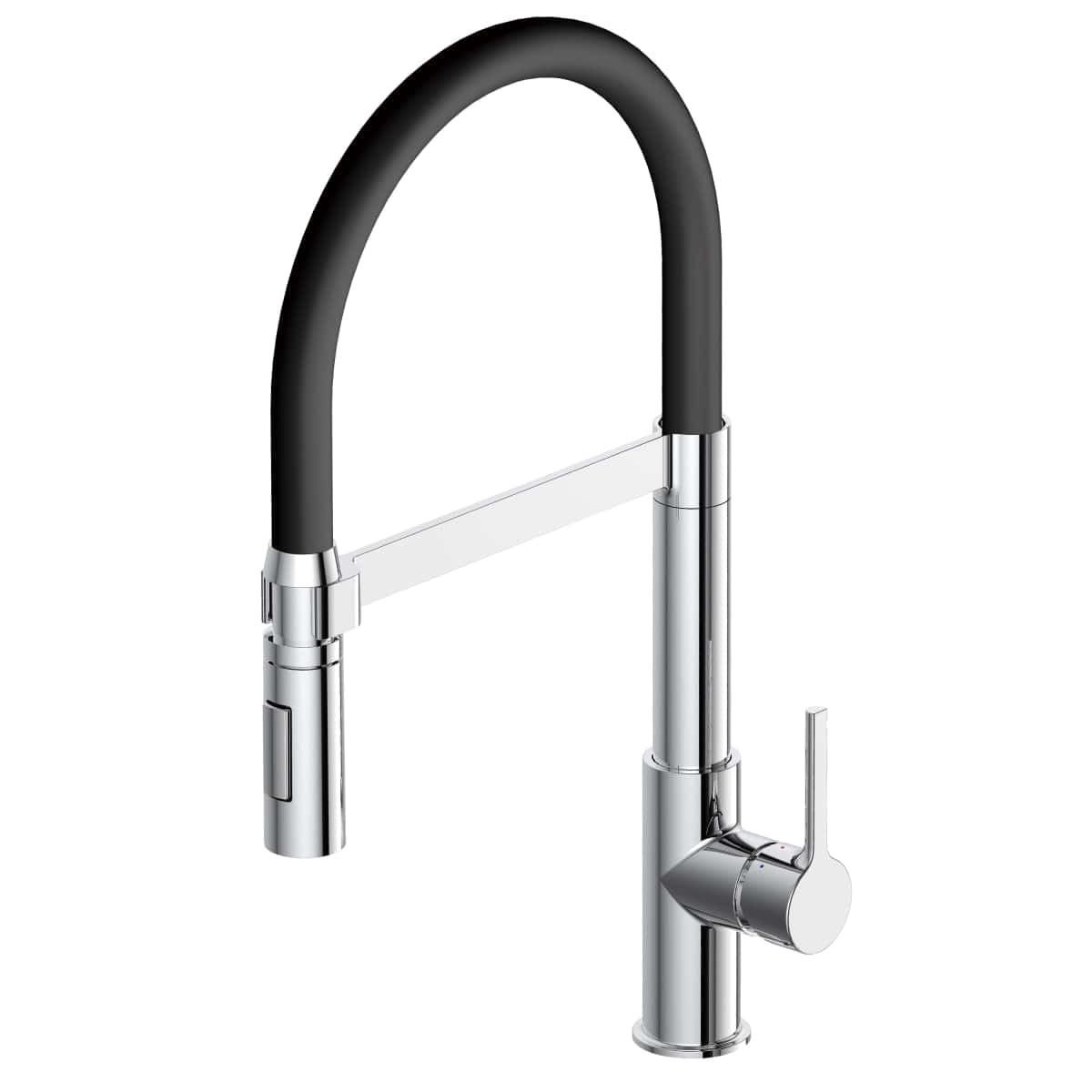 Bricocenter HOLLY MIXER HIGH SPOUT FLEXIBLE SPOUT CHROME/BLACK