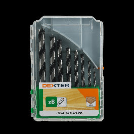 SET 8 DEXTER WOOD DRILL BITS MIXED DIAMETERS