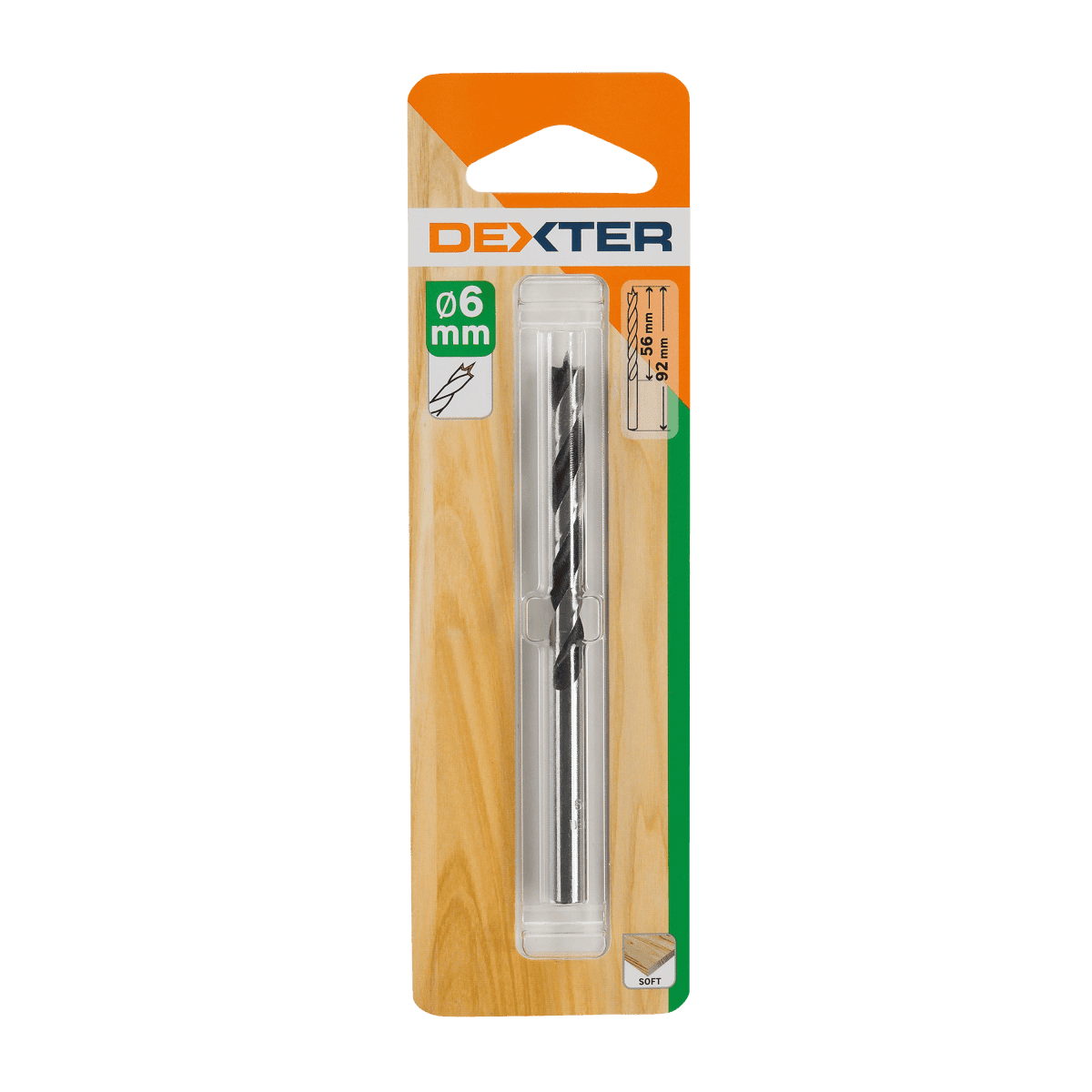 DEXTER WOOD DRILL BIT DIAM 6MM. LUNGHEZ