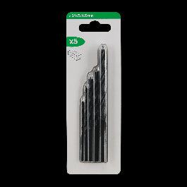 SET 5 DRILL BITS FOR WOOD, MIXED DIAMETERS, CYLINDRICAL SHANK