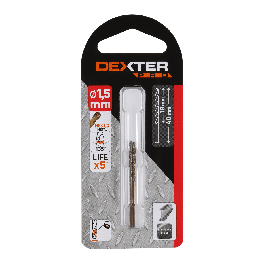 DEXTER PRO METAL DRILL BIT 1.5X40MM CYLINDRICAL SHANK 2 PIECES