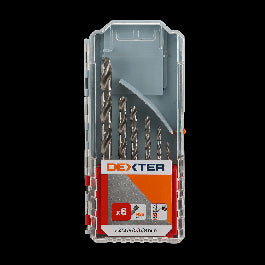 SET 6 DEXTER METAL DRILL BITS, CYLINDRICAL SHANK