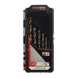 SET 6 DEXTER PRO METAL DRILL BITS MIXED DIAMETERS, CYLINDRICAL SHANK