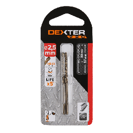 DEXTER PRO METAL DRILL BIT 2.5X57MM CYLINDRICAL SHANK 2 PIECES