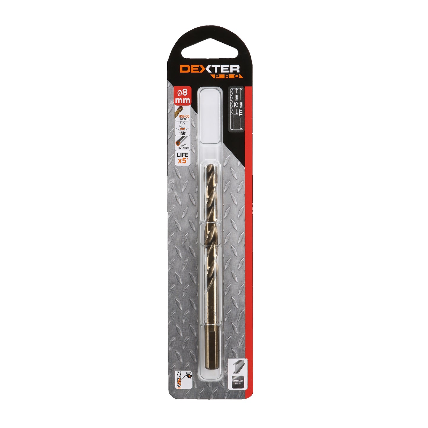 DEXTER PRO METAL DRILL BIT 8X117MM TRIANGULAR ATTACHMENT