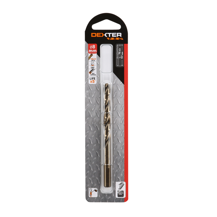 DEXTER PRO METAL DRILL BIT 8X117MM TRIANGULAR ATTACHMENT