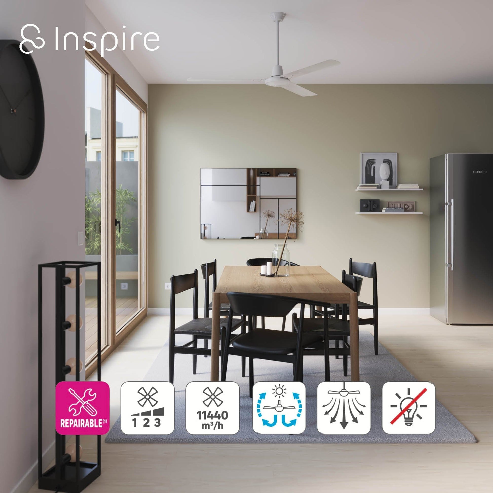 Bricocenter VENTILATORE DA SOFFITTO ACORES 3 PALE D142 SENZA LUCE BIANCO