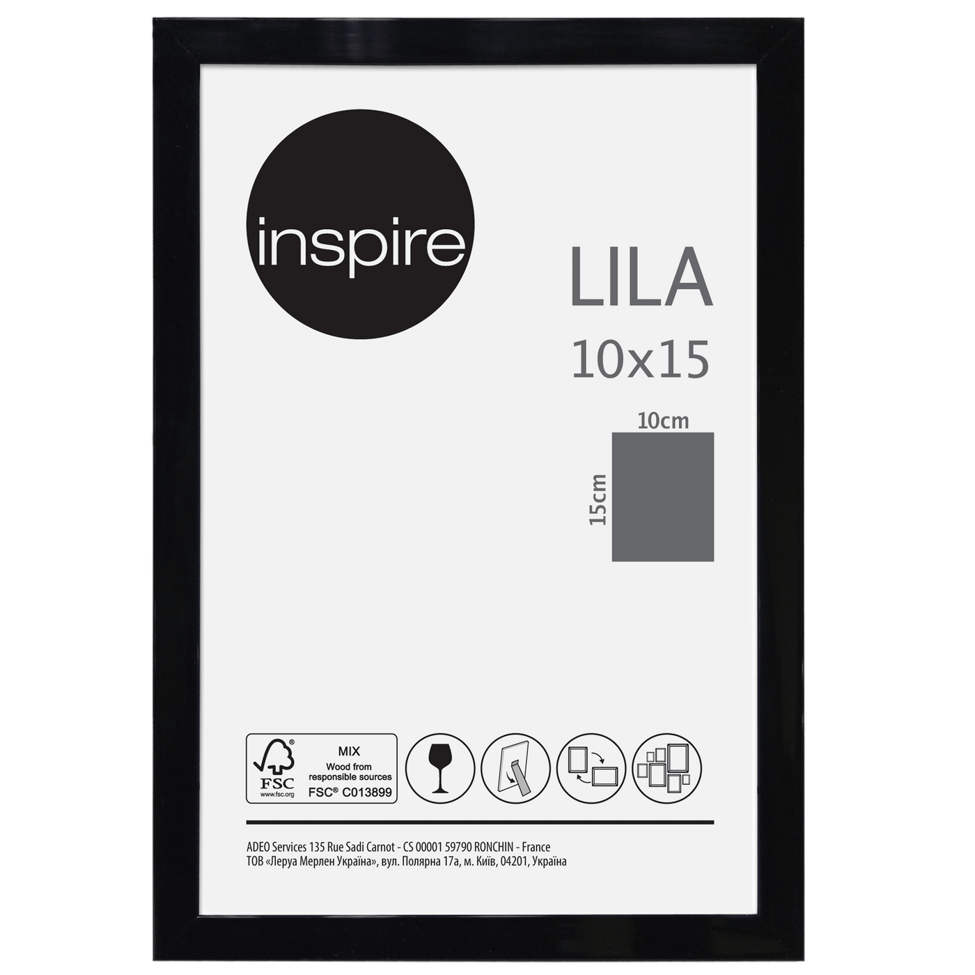 LILA FRAME 10X15 CM PVC BLACK